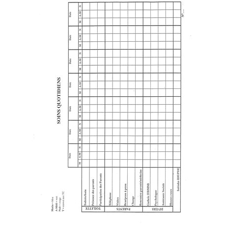 20.4173.002 :  FEUILLE DE SOINS QUOTIDIENS / 089432J
