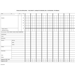 20.4213.015 :  Feuille de surveillance , clinique, Chirurgie ORL et Orthopédie / 10471Z