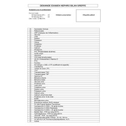 20.4234.046 :  Demande Examen Nephro Bilan Greffe