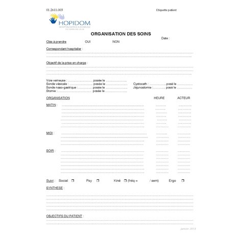 01.2611.003 : Organisation des Soins