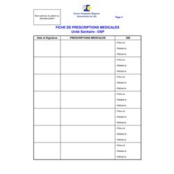 39.7091.0016:Fiche de prescriptions DSP 7091