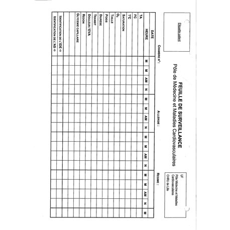 CHR826 :  FEUILLE SURVEIL./CARDIOMV/V1 / 090529B
