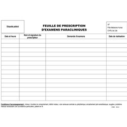 CHR862 :  FEUILLE PRESC. EXAMENS/MED.INT/V1 / 090648F