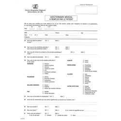 02.3428.036 :  QUESTIONNAIRE D'ANESTHESIE / 087825M