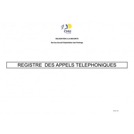10.0811.102 CAHIER APPEL TÉLÉPHONIQUES